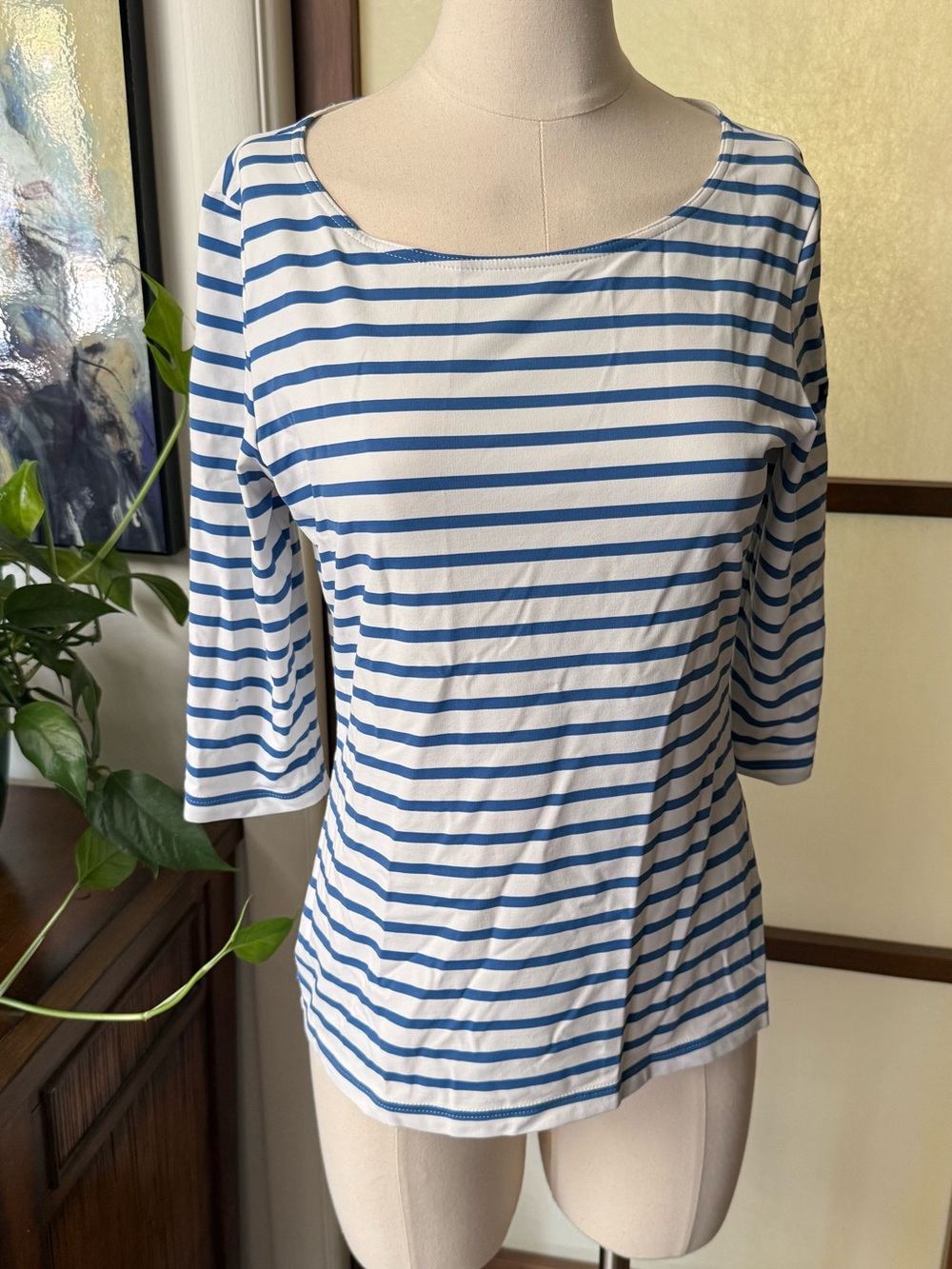 Saint James striped shirt white & blue